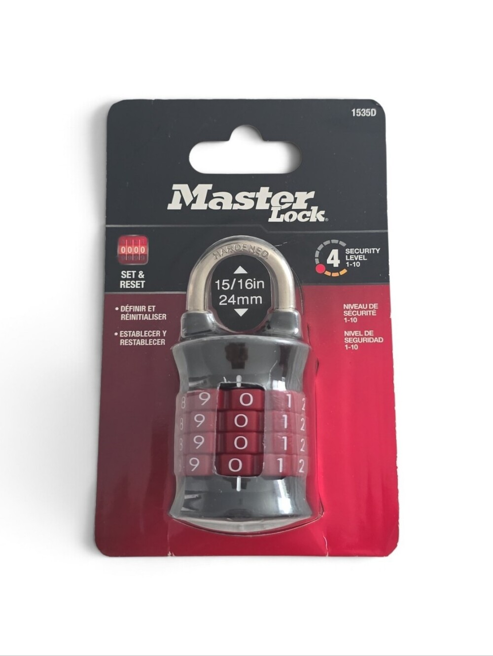 Master Lock 1535D 4-Digit Resettable Combination Padlock Locker Gym School NIP